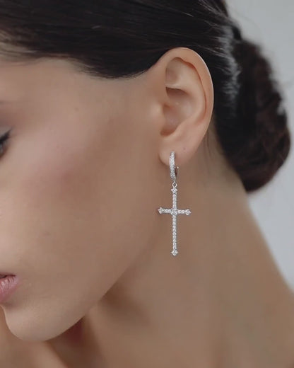 Earrings with Gothic crosses V2