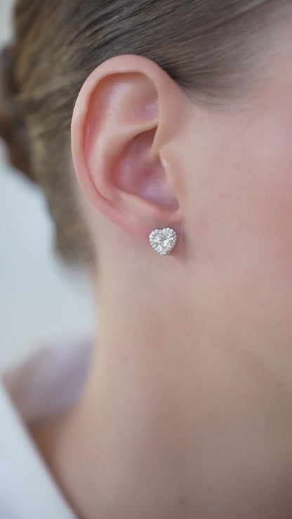 Earstuds Hearts with pave