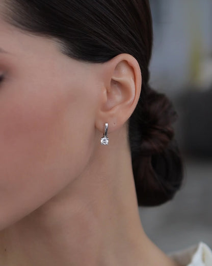Leverback earrings with cubic zirconia