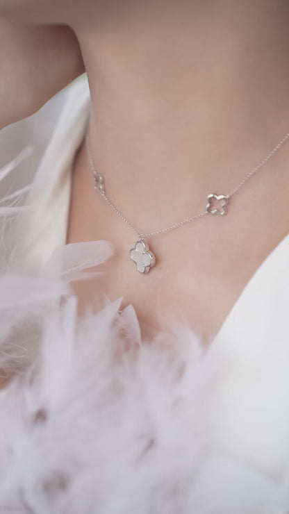 Necklaces 3 clovers with white MOP