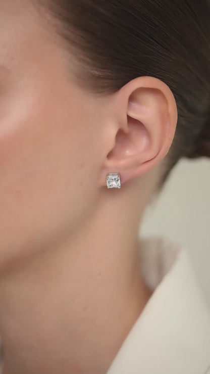 Earstuds with Cubic Zirconia Princess cut