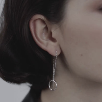 Broach-earrings Circles without stones with a holder