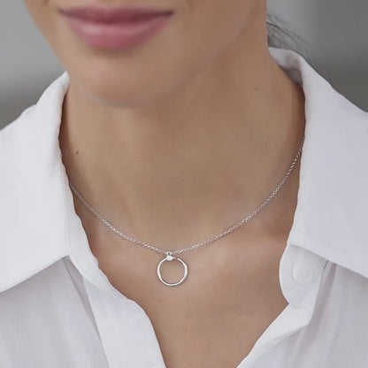 Necklace Circle with cubic zirconia