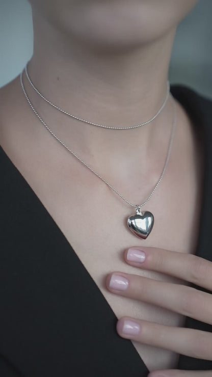 Necklace Buble heart 70 cm