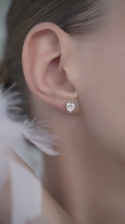 Earstuds Heart cut CZ