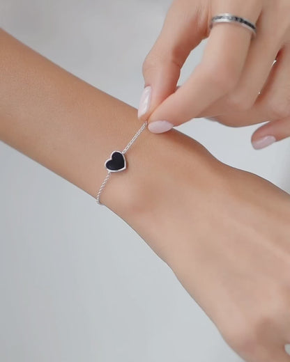 Bracelet Heart with onyx