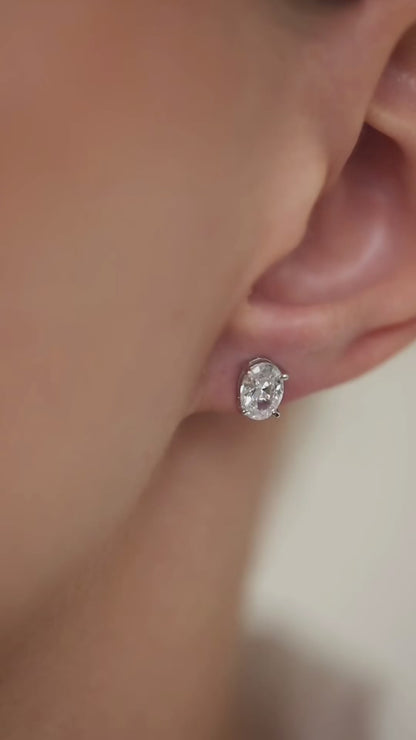 Earstuds with Oval cut high-grade cubic zirconia