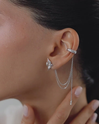 Cuff and stud earring Swallow