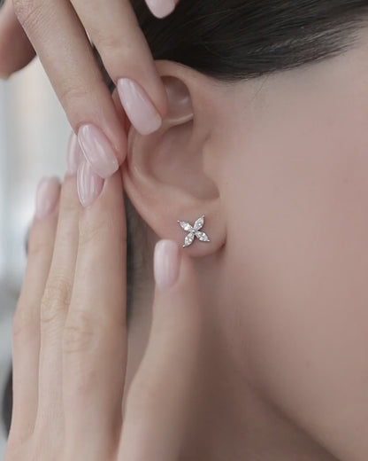 Earrings Clover with marquises