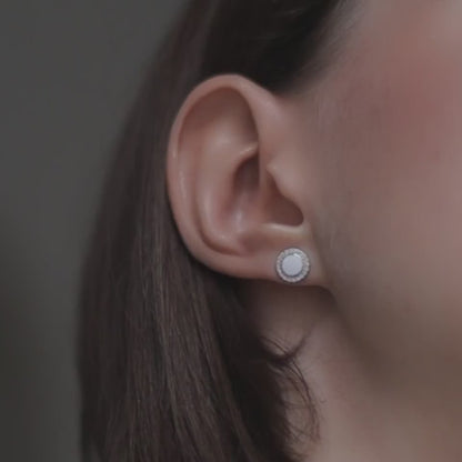 Stud earrings Outline with enamel