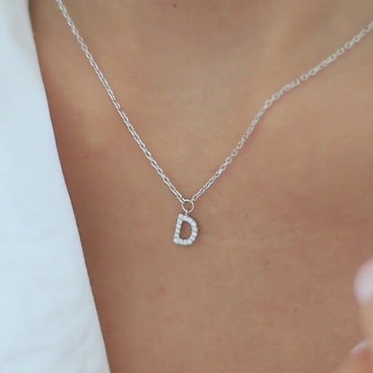 Necklace with letter D 37 cm