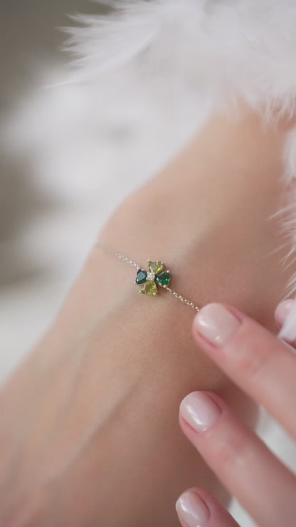 Bracelet Lucky with green stones