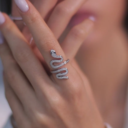 Snake ring with stones