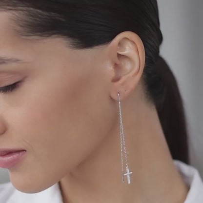 Earrings-broaches Crosses with lock