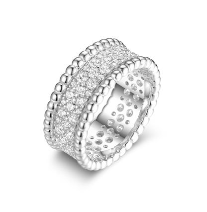 Perlina ring with stones wide