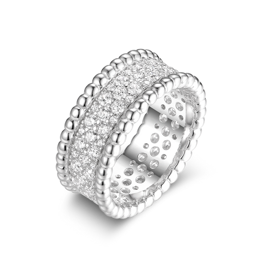 Perlina ring with stones wide