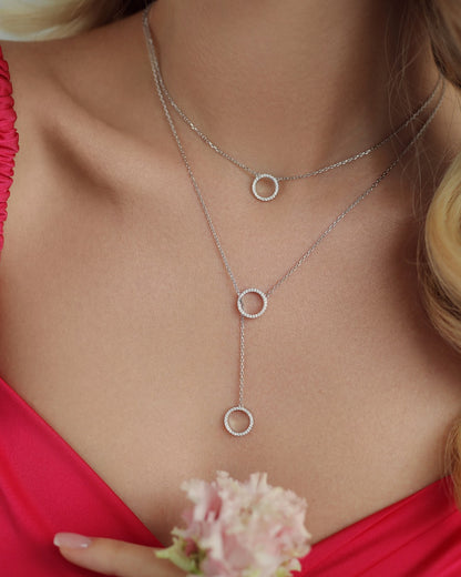 Tie-necklace Circles 12 mm