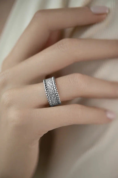 Perlina ring with stones wide