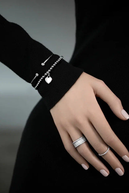 Perlina ring with stones wide