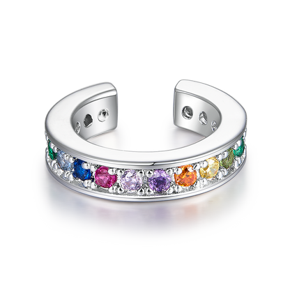 Silver rainbow cuff