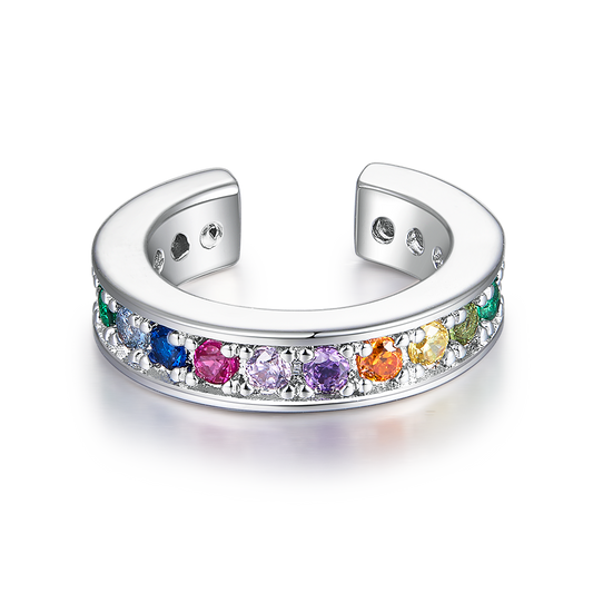 Silver rainbow cuff