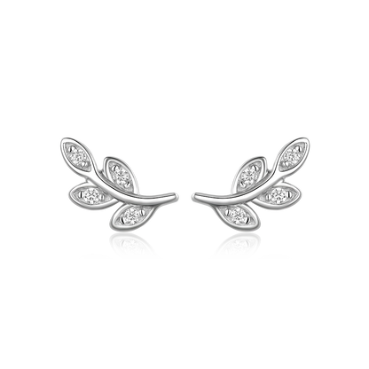 Stud earrings Twiglets with cubic zirconia