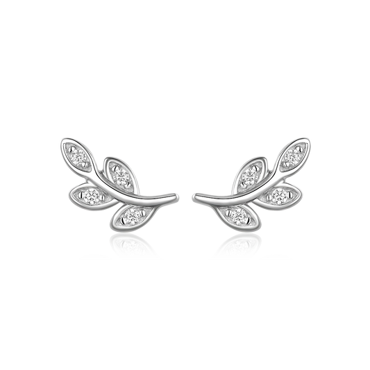 Stud earrings Twiglets with cubic zirconia